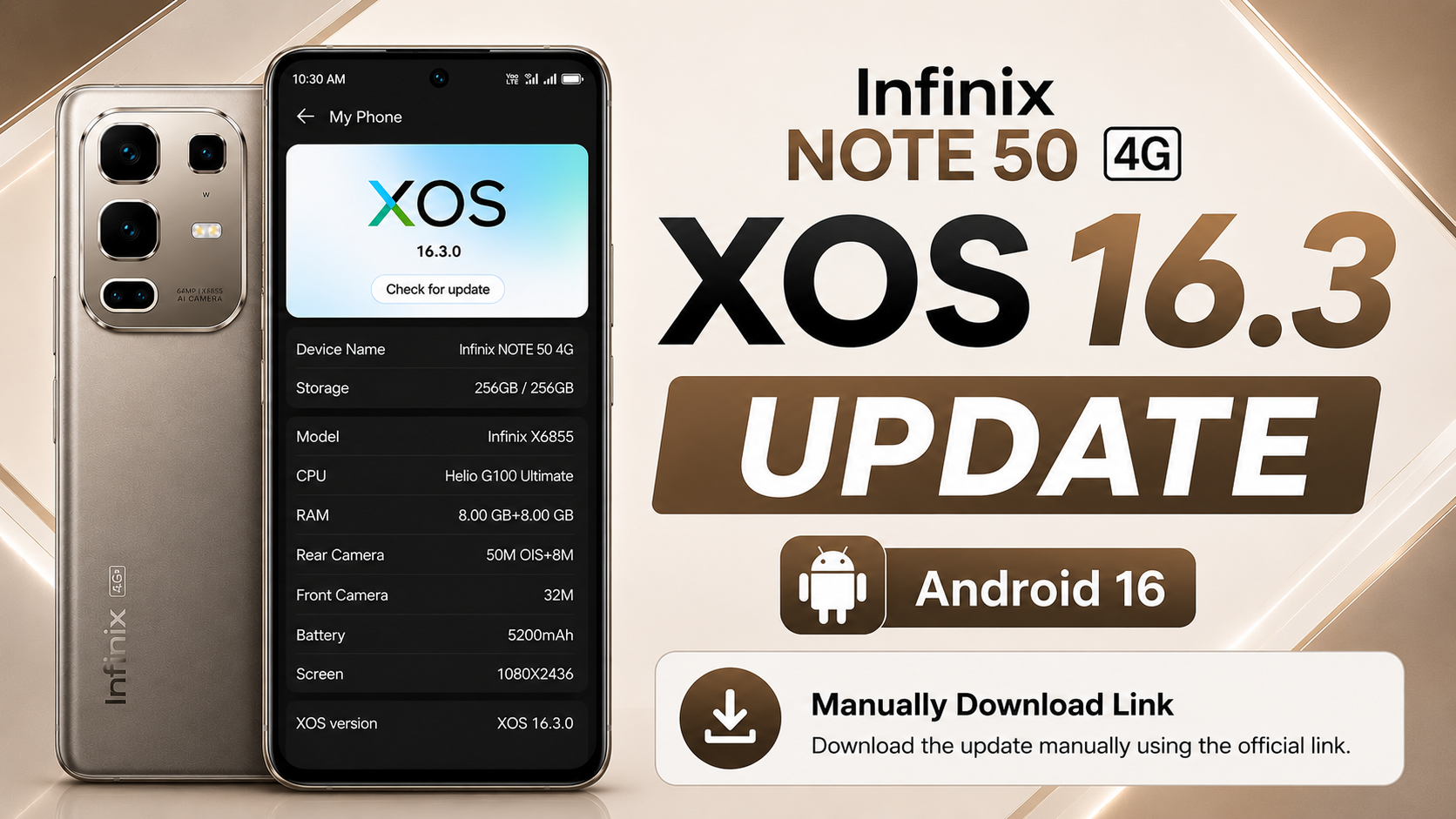 Infinix NOTE 50 4G XOS 16 Update
