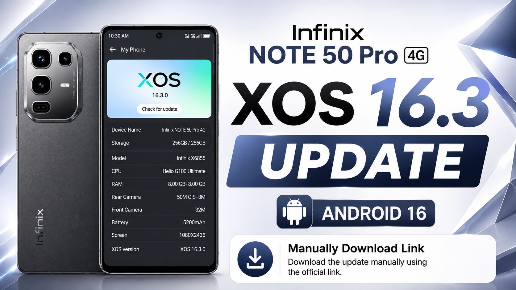 Infinix NOTE 50 pro 4G XOS 16 Update